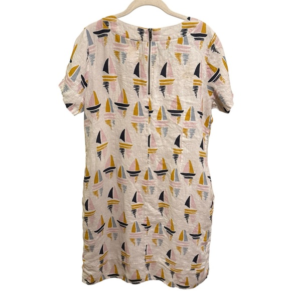 New Zealand Designer - Line7 100% Linen Nautical Mini Dress in Cream & Yellow - Picture 4 of 4